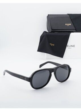 Celine CL40298I 01A Aviator Sunglasses - Black / Grey